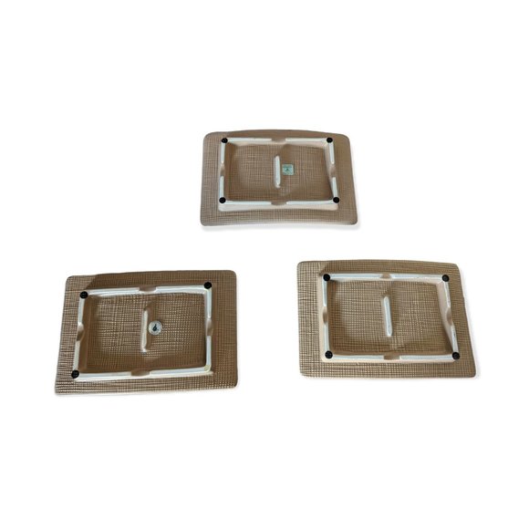 PartyLite Retired Linen Pillar Candle Holders Set of 3 - Picture 2 of 7